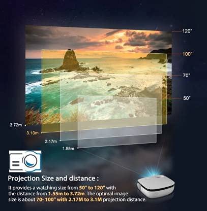 Play MP6 1080P Full HD Portable LED Projector – 300" Display, 4000 Lumens, WiFi, 3D, Dual Speakers & Remote | White/Black | 1-Year Warranty - Image 6