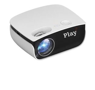 Play MP6 1080P Full HD Portable LED Projector – 300" Display, 4000 Lumens, WiFi, 3D, Dual Speakers & Remote | White/Black | 1-Year Warranty