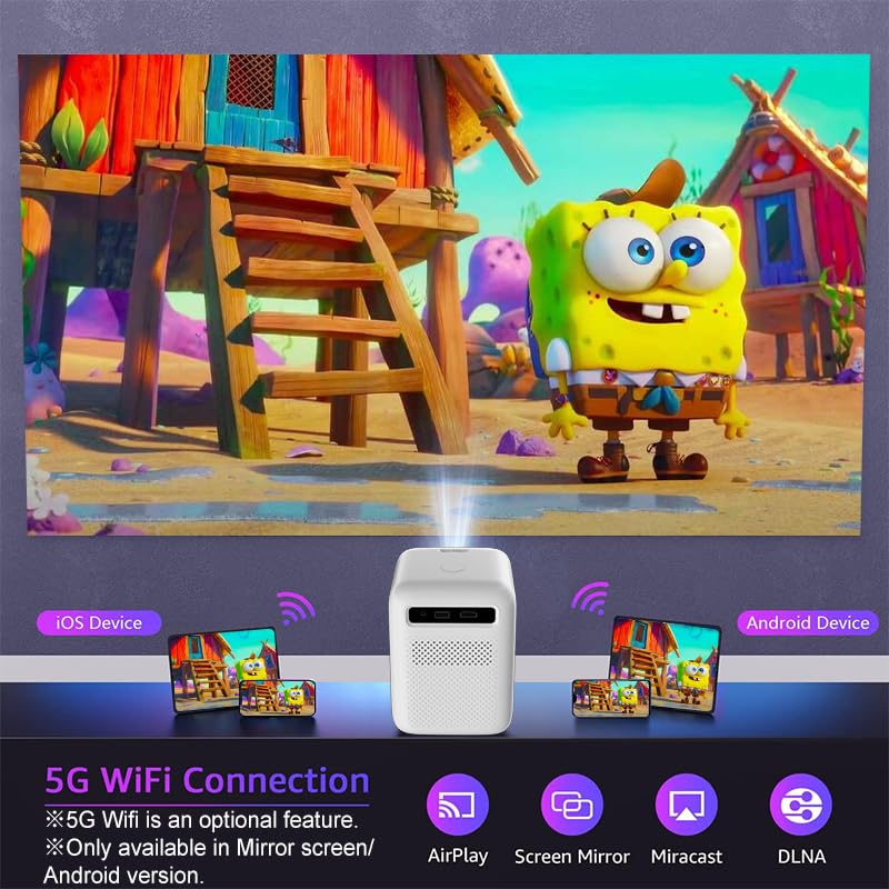 PLAY 2024 Android 9 Full HD 3D LED Projector – 4500 Lumens, 1+8GB, WiFi 6, Bluetooth 5.0, HDMI, USB, Screen Share | Home Cinema Compatible - Image 4